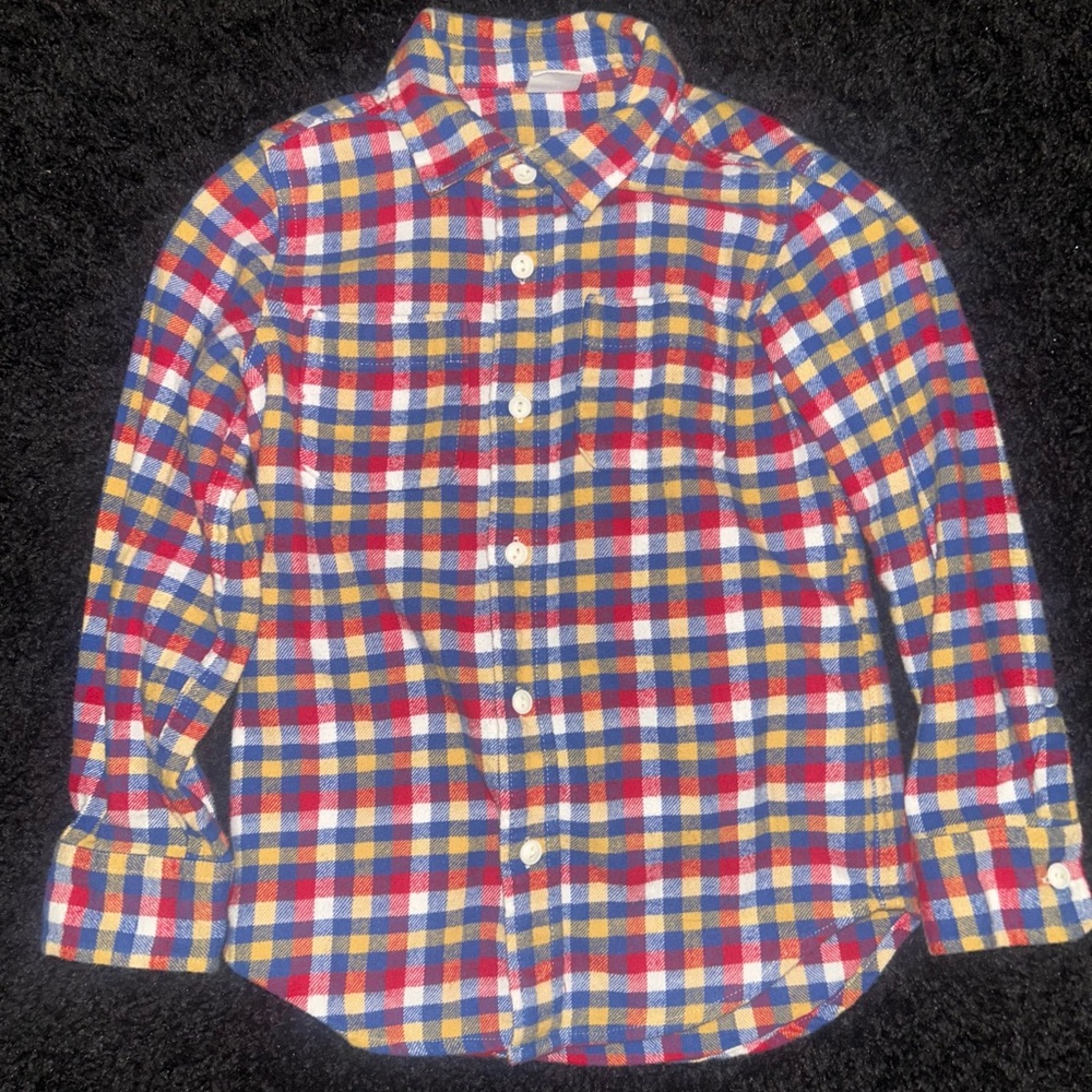 GAP Kids Multicolor Plaid Button-Down Shirt